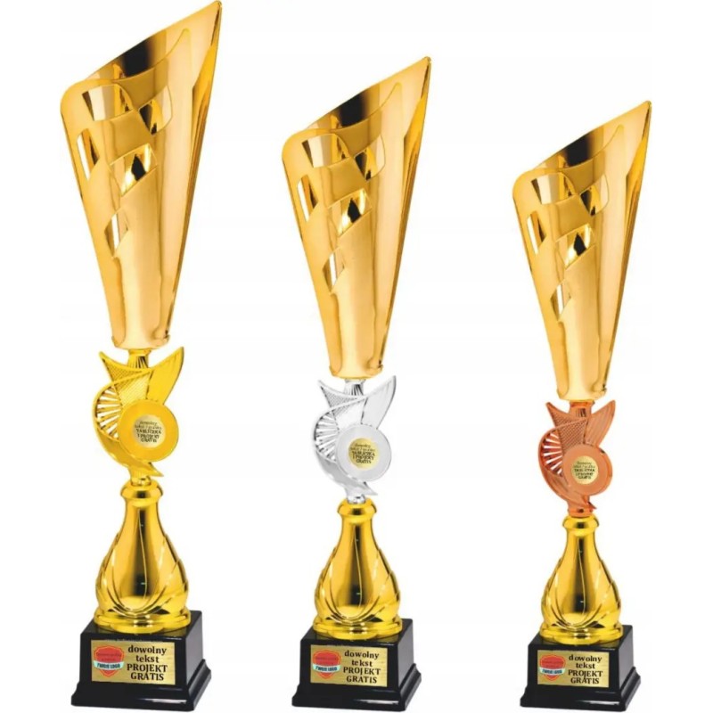 Komplet pucharów 26110 ze wstawkami kolorach podium 57-55-53 cm