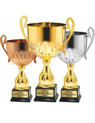 Zestaw Pucharów 25143A złoto-srebro-brąz 47-43-39 cm