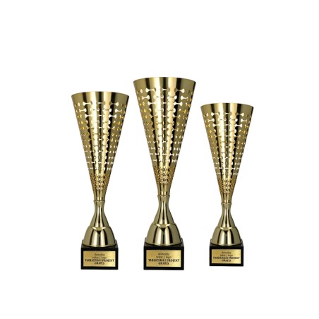 Ażurowy Złoty puchar sportowy 2098 – 3 wysokości