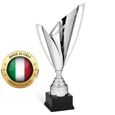 Srebrne trofeum eleganckie 96010 z metalowym kielichem