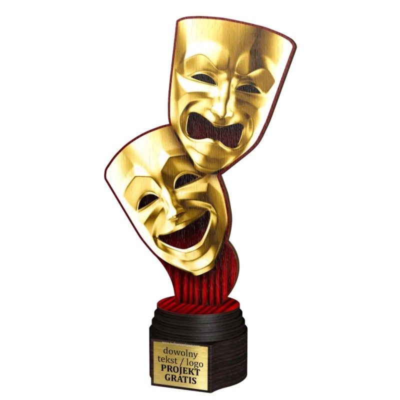 Drewniana statuetka ACTCW teatr sztuka maski
