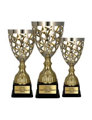 Artystyczny ażurowy Złoto-srebrny puchar 3163 na zawody sportowe