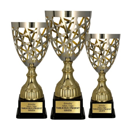 Artystyczny ażurowy Złoto-srebrny puchar 3163 na zawody sportowe