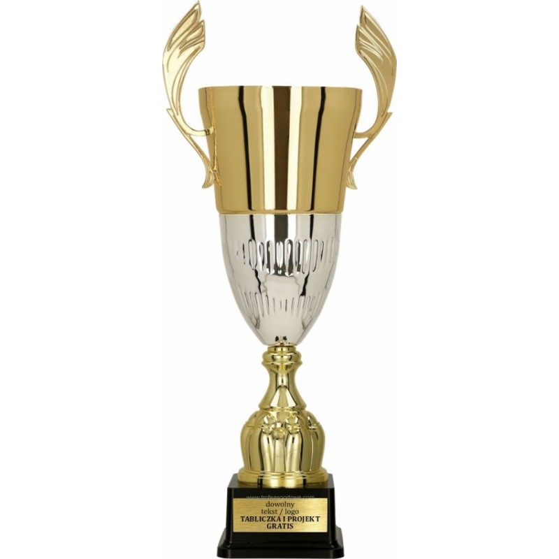 Puchar 3105-N efektowny złoto-srebrny z pokrywką