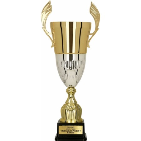 Puchar 3105-N efektowny złoto-srebrny z pokrywką