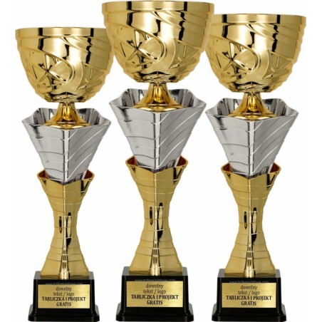 Nowoczesny Puchar 3149 dekoracyjny złoto-srebrny dla zwycięzców