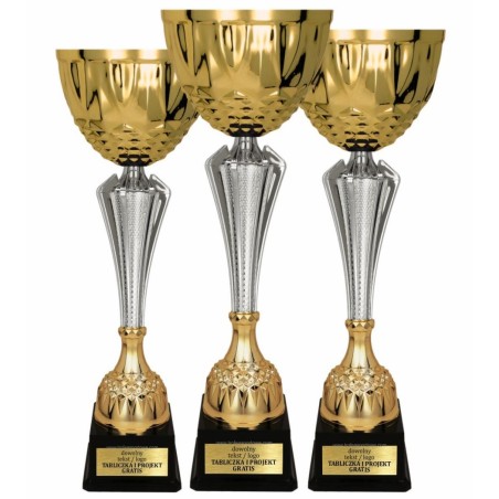 Prestiżowy Puchar 3153 elegancki złoto-srebrny na turniej sportowy