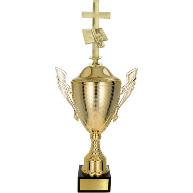 Puchar religijny z figurką krzyża religia + tabliczka gratis Puchar religijny z figurką krzyża religia + tabliczka gratis
