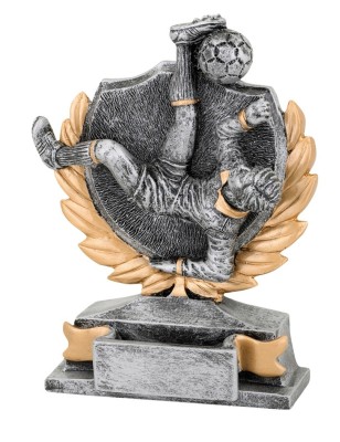 Statuetka odlewana FG156 piłkarz przewrotka srebro-złoto