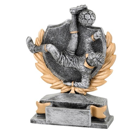 Statuetka odlewana FG156 piłkarz przewrotka srebro-złoto