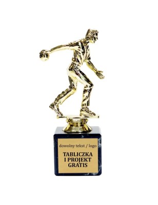 Statuetka kręglarz kręgle bowling 13-15 cm na marmurze
