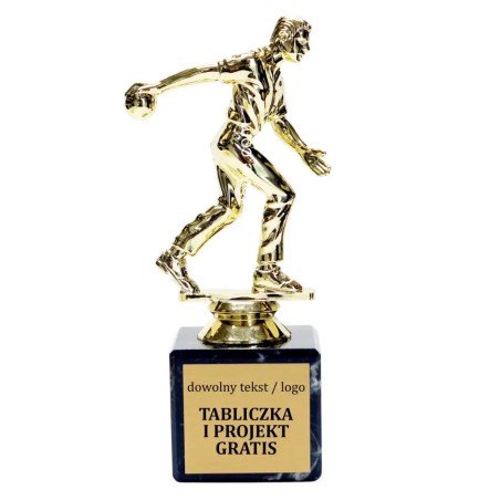 Statuetka kręglarz kręgle bowling 13-15 cm na marmurze