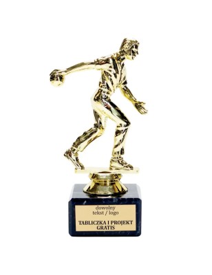 Statuetka kręglarz kręgle bowling 13-15 cm na marmurze