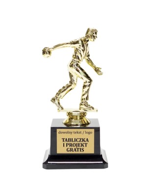 Statuetka bowling 15 cm na dużej plastikowej podstawie z grawerką
