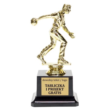 Statuetka bowling 15 cm na dużej plastikowej podstawie z grawerką