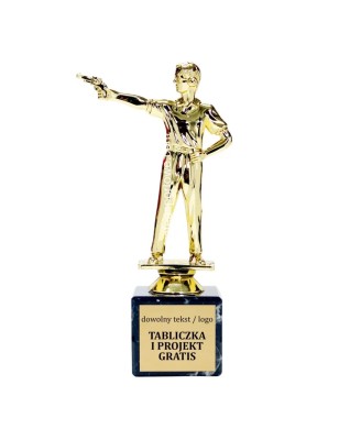 Statuetka strzelec pistolet strzelectwo 17-19 cm na marmurze