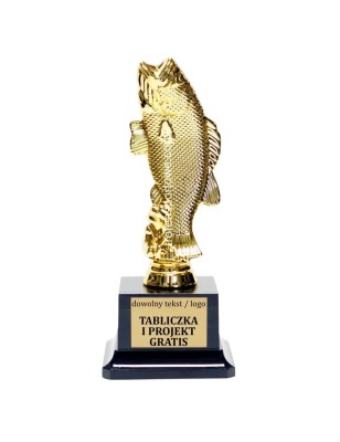 Śliczna Złota statuetka wędkarstwo F51 ryba