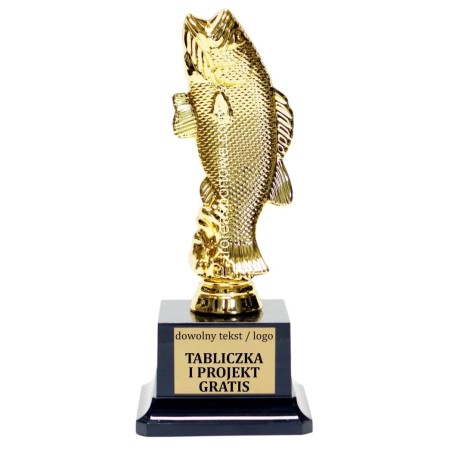 Śliczna Złota statuetka wędkarstwo F51 ryba