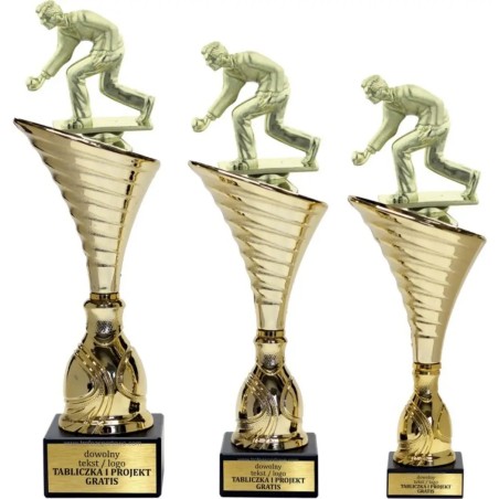 Zestaw pucharów NT1000 z figurką petanque boule 30-27-26 cm