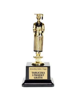 Efektowna Złota statuetka edukacja absolwent F87