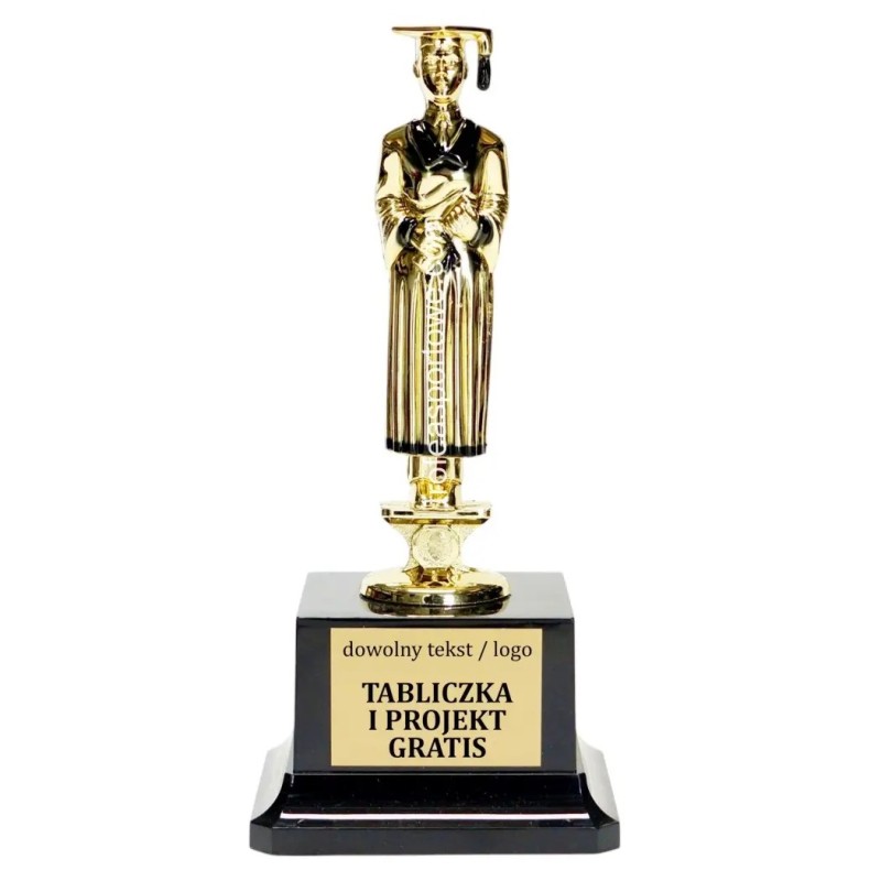 Efektowna Złota statuetka edukacja absolwent F87 Efektowna Złota statuetka edukacja absolwent F87