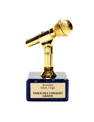 Złota statuetka F174 muzyka mikrofon wokalista