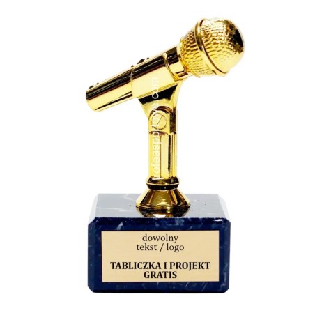 Złota statuetka F174 muzyka mikrofon wokalista
