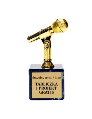 Złota statuetka F174 muzyka mikrofon wokalista