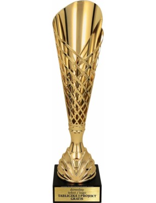 Puchar 4173 ażurowy złoty z marmurową podstawą