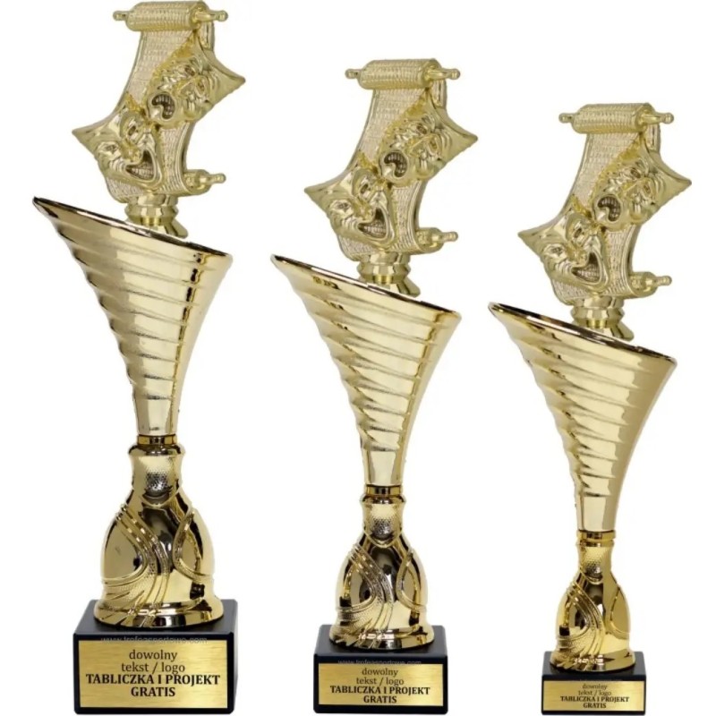Komplet pucharów NT1000 z figurką maski sztuka 32-29-28 cm Komplet pucharów NT1000 z figurką maski sztuka 32-29-28 cm