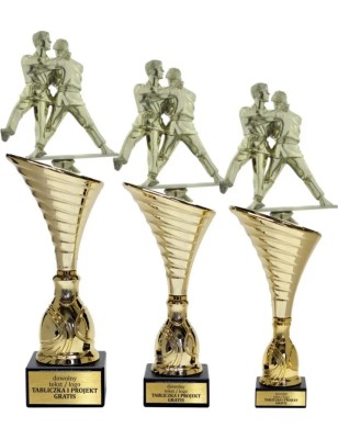Komplet pucharów NT1000 z figurką judoka judo sztuki walki 35-32-31 cm