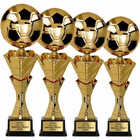 Puchar 4219 piłkarski złoto-czarny dla zwycięzców