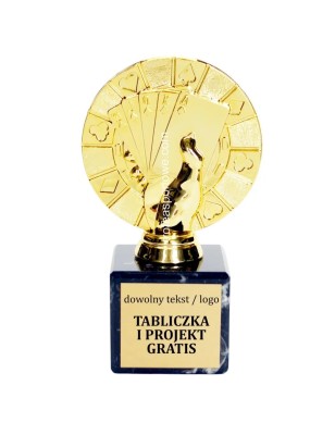Złota statuetka F236 karty poker brydż