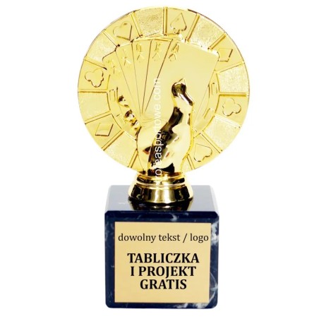 Złota statuetka F236 karty poker brydż
