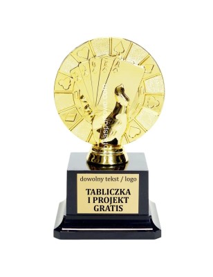 Śliczna Złota statuetka F236 karty poker brydż