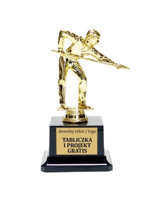 Błyszcząca Złota statuetka F243 bilard snooker