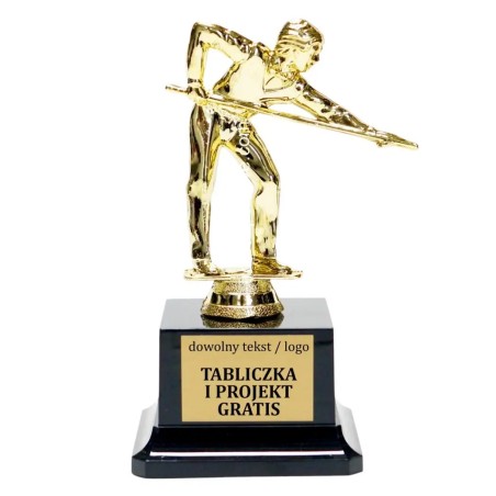 Błyszcząca Złota statuetka F243 bilard snooker