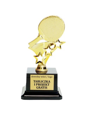Efektowna Złota statuetka F277 tenis stołowy