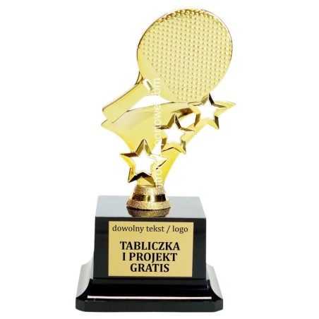 Efektowna Złota statuetka F277 tenis stołowy