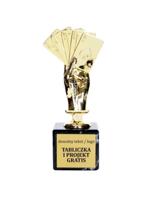 Złota statuetka FC06G A40 karty poker brydż