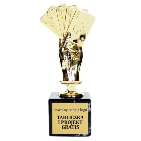 Złota statuetka FC06G A40 karty poker brydż