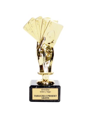 Złota statuetka FC06G A40 karty poker brydż