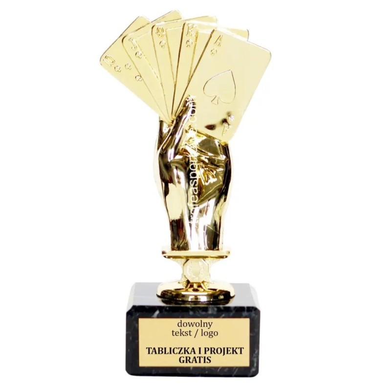 Złota statuetka FC06G A40 karty poker brydż Złota statuetka FC06G A40 karty poker brydż