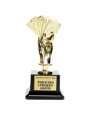 Nowoczesna Złota statuetka FC06G A40 karty poker brydż