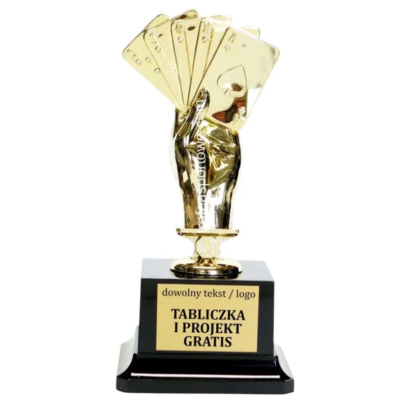 Nowoczesna Złota statuetka FC06G A40 karty poker brydż Nowoczesna Złota statuetka FC06G A40 karty poker brydż
