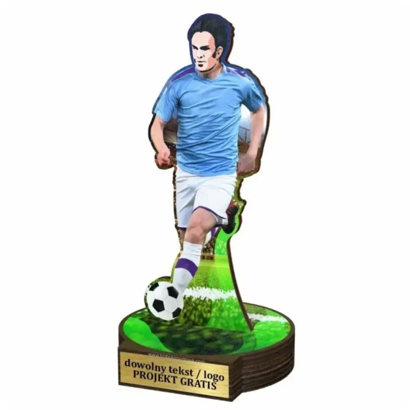 Drewniana statuetka piłka nożna piłkarz Drewniana statuetka piłka nożna piłkarz