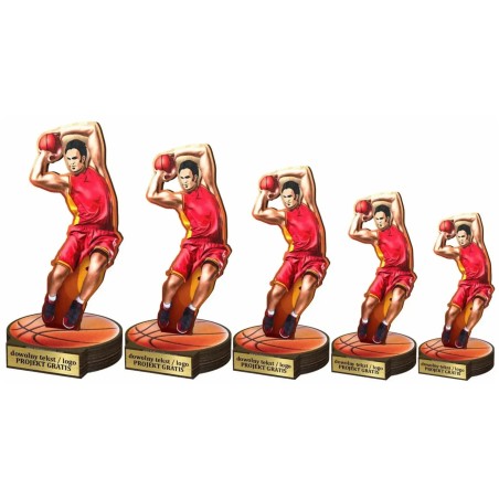 Drewniana statuetka koszykarska koszykówka