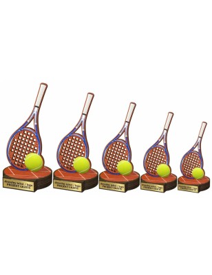 Drewniana statuetka tenis ziemny rakieta+piłka
