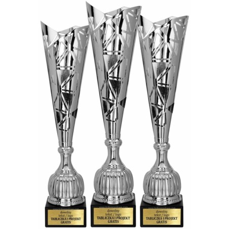 Puchar 4231 srebrny nowoczesny z marmurową podstawą