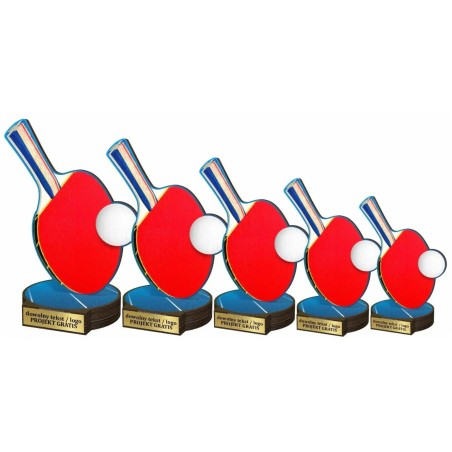 Drewniana statuetka tenis stołowy ping-pong